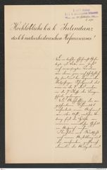k.k. naturhistorisches Hofmuseum, Intendanzakten 1885-1896 (Hauer), Aktenzahl Z.571/1891, Seite 1
